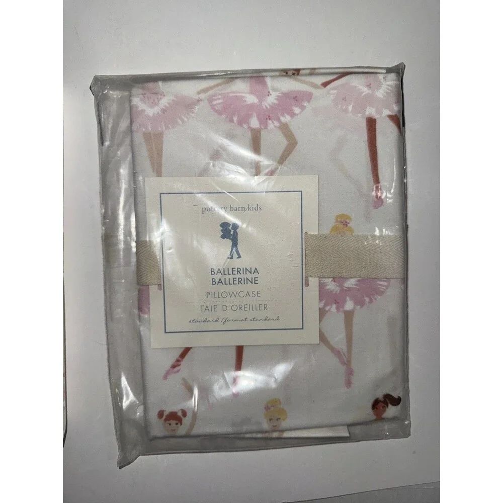 Pottery Barn Kids Pink Ballerina Standard Pillowcase Ballet New With Tags